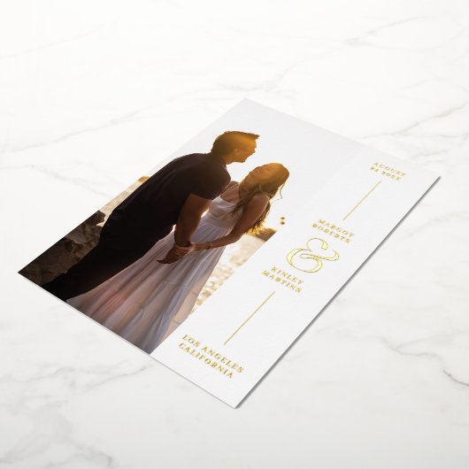 Foil Elegant Ampersand Photo Enregistrer la carte (Rotation)