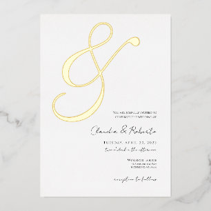 (Foil '&') Élégante invitation de mariage minimali