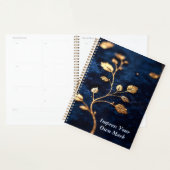 Foil-Embossed Velvet Texture | Luxe Crest on Navy  Planner (Display)