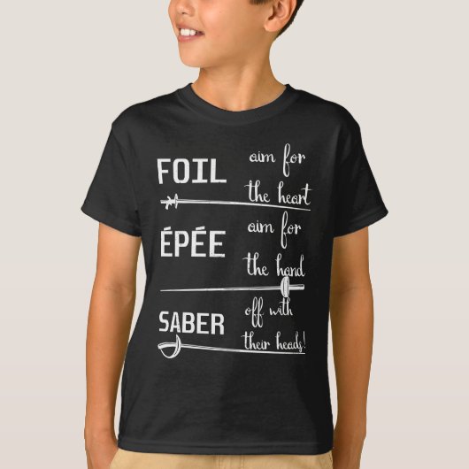 Foil Epee Saber Definition Fencing T-shirt (Voorkant)