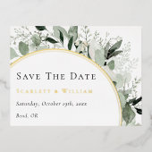 FOIL Eucalyptus Gold Wedding Enregistrer La Carte  (Recto)