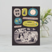 Foil Festive Icônes Carte de Jour de l'An - Lime (Debout devant)