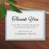 Foil frontière bleu pâle carte de remerciements de