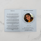 Foil Funeral programme photo en cercle couronne (Mise à l'extérieur)