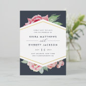 Foil géométrique Floral Enregistrer la carte de da (Debout devant)