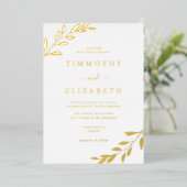 Foil Gold Leaf Élégant Mariage Foil Invitation (Debout devant)