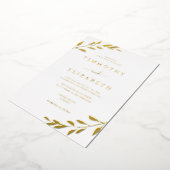 Foil Gold Leaf Élégant Mariage Foil Invitation (Rotation)