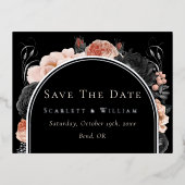 FOIL Gothic Vintage Wedding Enregistrer La Carte D (Recto)