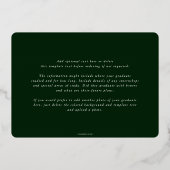 Foil + Green Law School Graduation Faire-part (Verso)