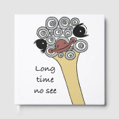 Foil Guestbook – Ostrich Doodle Design „Long Time (Recto)