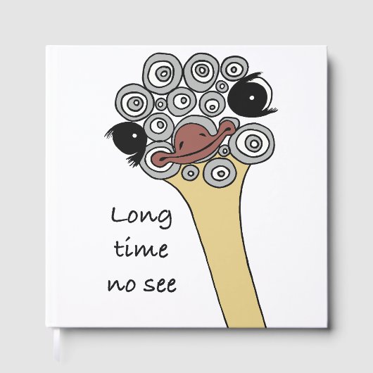 Foil Guestbook – Ostrich Doodle Design „Long Time  (Recto)