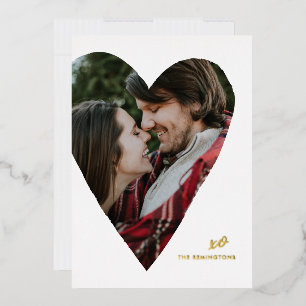 Foil Heart Photo Carte à plat de la Saint-Valentin