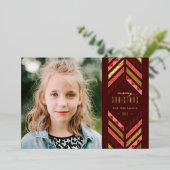 Foil Herringbone Band Carte photo de vacances - Ro (Debout devant)