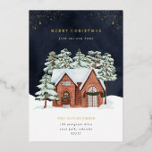 Foil Hiver Nuit Vacances Faire-part (Recto)