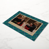 Foil Hiver Plaid Noël 2 Cartes photos - Vert (Rotation)