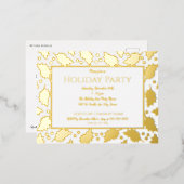 Foil Holly Carte postale Invitation de fête de vac (Recto/Verso)