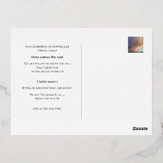 Foil Invitation Postcard (Verso)