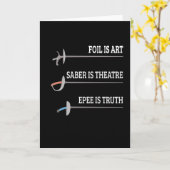 Foil Is Art Fencing Fencer Epee Fencing Kaart (Gele Bloem)