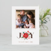 Foil Joy Flourish Carte photo de vacances - Blanc (Debout devant)