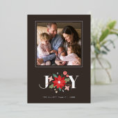 Foil Joy Flourish Carte photo de vacances - Brown (Debout devant)