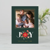Foil Joy Flourish Carte photo de vacances - Vert (Debout devant)