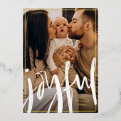 Foil Joyful Brushed Script Famille Photo Vacances (Recto)