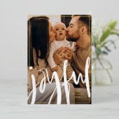 Foil Joyful Brushed Script Famille Photo Vacances (Debout devant)