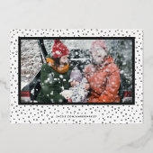 Foil Let it Neige Carte photo de vacances - Blanc (Verso)