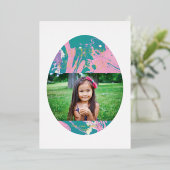 Foil Marbré Oeuf de Pâques Carte photo de vacances (Debout devant)