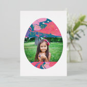 Foil Marbré OEuf de Pâques Carte photo - Turquoise (Debout devant)