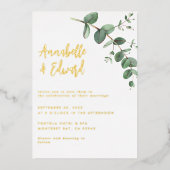 foil Mariage eucalyptus détails et invitation (Recto)