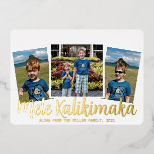 Foil Mele Kalikimaka Joyeuse carte de Noël