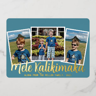 Foil Mele Kalikimaka Joyeuse carte de Noël