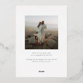 Foil Merriest Fiançailles Carte photo de vacances (Verso)