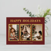 FOIL Minimaliste Vacances Classiques Rouge Trois P (Debout devant)