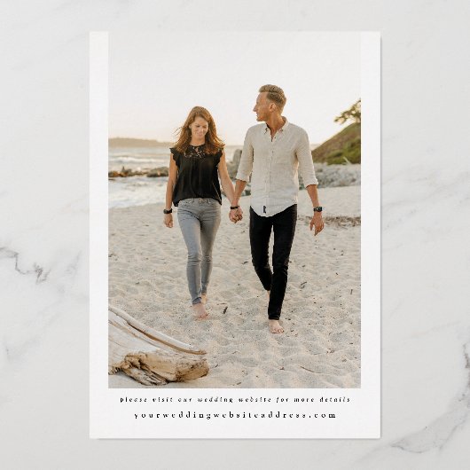 Foil Modern Elegance Photo Enregistrer la carte Da (Verso)