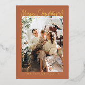 Foil Modern Elegant Photo Carte de Noël (Recto)