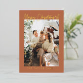 Foil Modern Elegant Photo Carte de Noël (Debout devant)