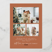 Foil Modern Elegant Photo Carte de Noël (Verso)