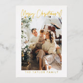 Foil Modern Elegant Photo Carte de Noël (Recto)