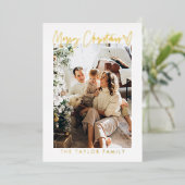 Foil Modern Elegant Photo Carte de Noël (Debout devant)