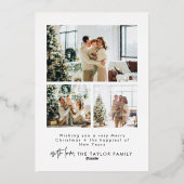 Foil Modern Elegant Photo Carte de Noël (Verso)