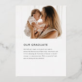 Foil Modern Tassel Photo Faire-part de graduation (Verso)