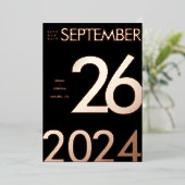 Foil moderne et simple Économisez notre carte Date (Debout devant)