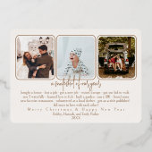 Foil Pinecone Carte photo de vacances - blanc anti (Verso)