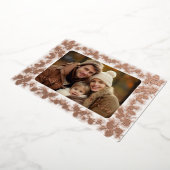 Foil Pinecone Carte photo de vacances - blanc anti (Rotation)