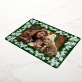 Foil Pinecone Carte photo de vacances - vert sapin (Rotation)