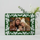 Foil Pinecone Carte photo de vacances - vert sapin (Debout devant)