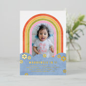 Foil Retro Rainbow Invitation d'anniversaire de l' (Debout devant)