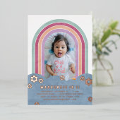 Foil Retro Rainbow Invitation d'anniversaire de l' (Debout devant)